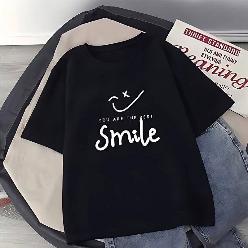 Summer Cotton Wash Women Short T-shirt