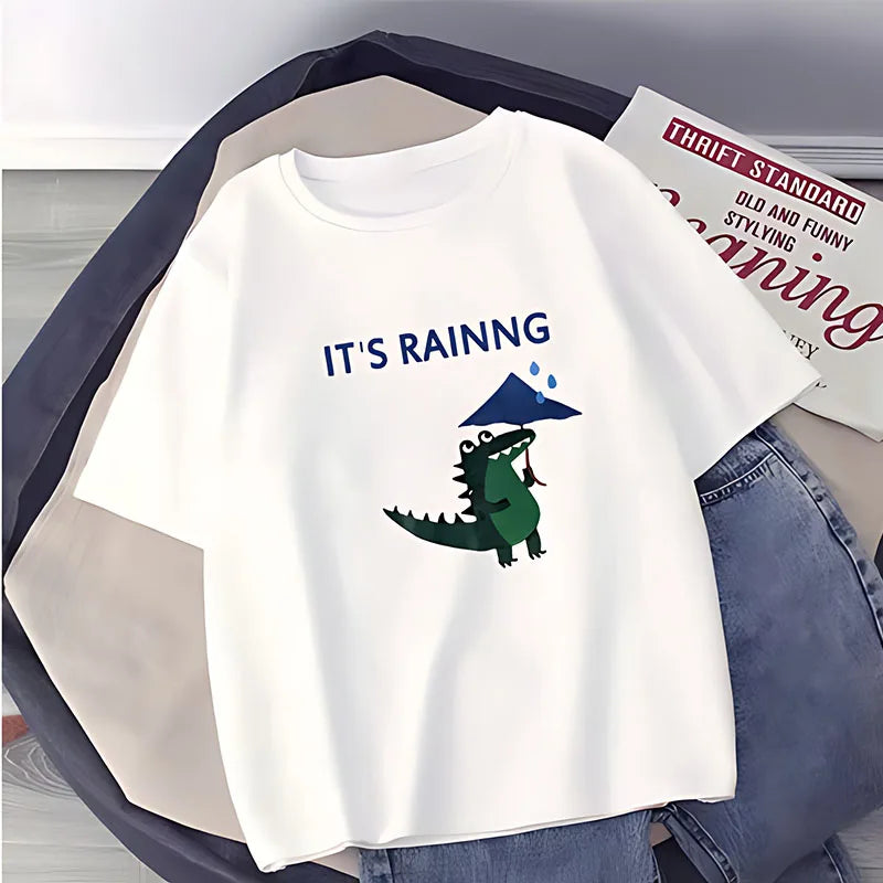 Summer Cotton Wash Women Short T-shirt