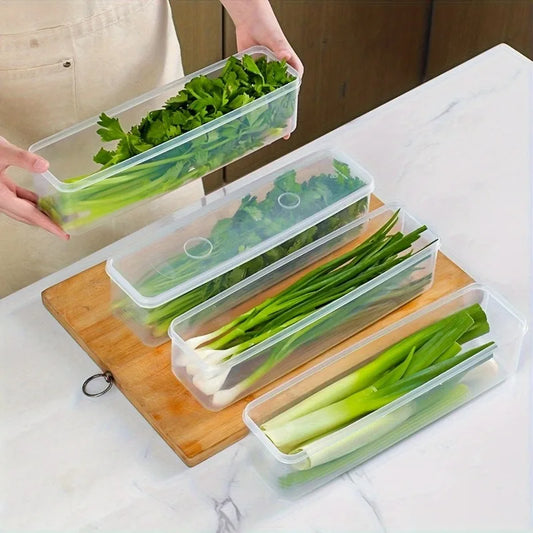 4 Pcs Long Rectangular Food Storage Containers