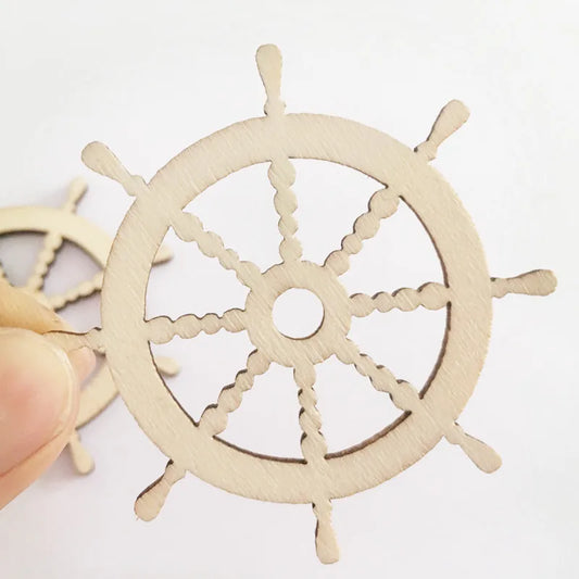 100pcs Mini Anchor Rudder Wood DIY Craft