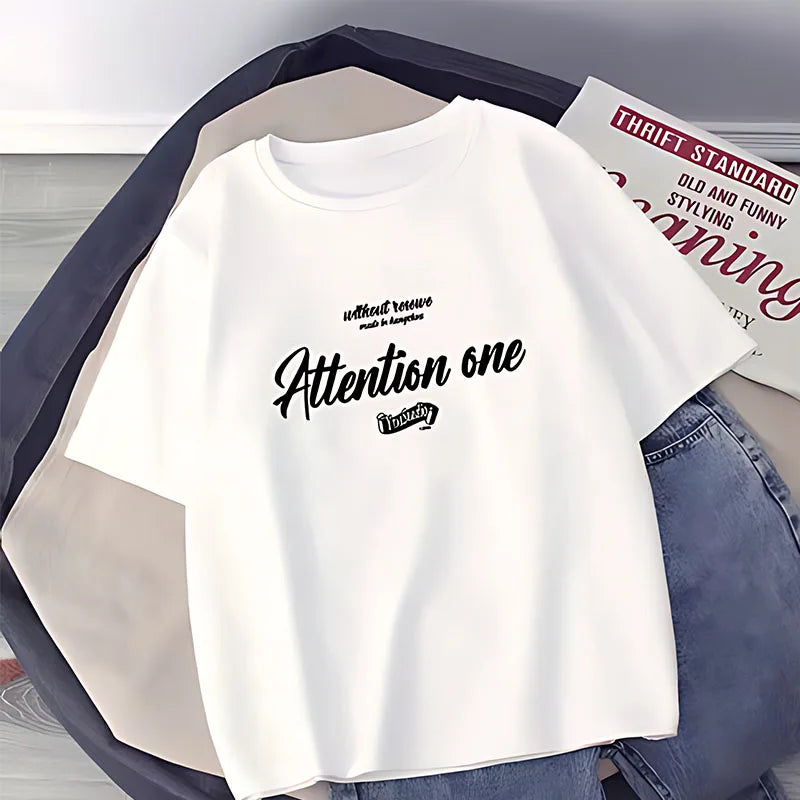 Summer Cotton Wash Women Short T-shirt